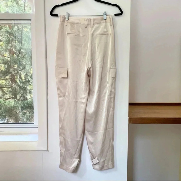 New Aritzia Babaton Refined Cargo Pants High Waist Satin in Blush Pink - Picture 8 of 15
